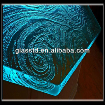 Colourful decorative fused glass countertop