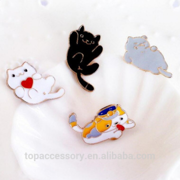 TLP61013-48 Cartoon epoxy Cat Kitty Pet Metal Brooch Pins Button Pins Girl Jeans Bag Decoration