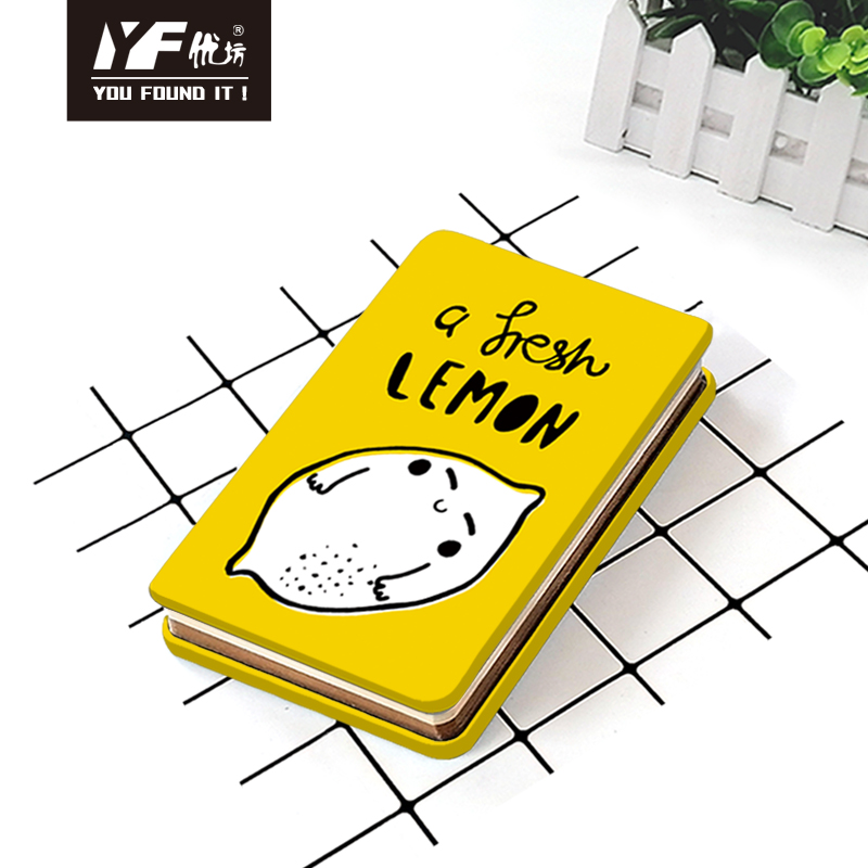 Padrão de fruta personalizada Caderno de capa de metal amarelo Diário de capa dura para meninas