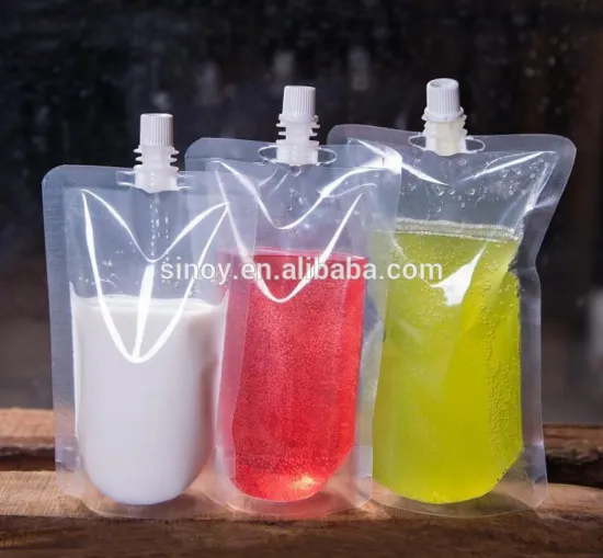 stand up liquid packaging bag with spout for juice/jelly