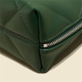 Deep Green Diamond Grid Courier Bag for Women