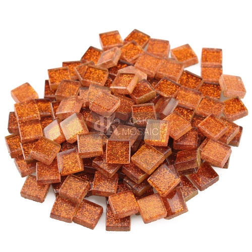 Orange Square Gliiter Mosaic Art and Craft