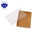 Caixas de papel Kraft dobradas com tampa transparente