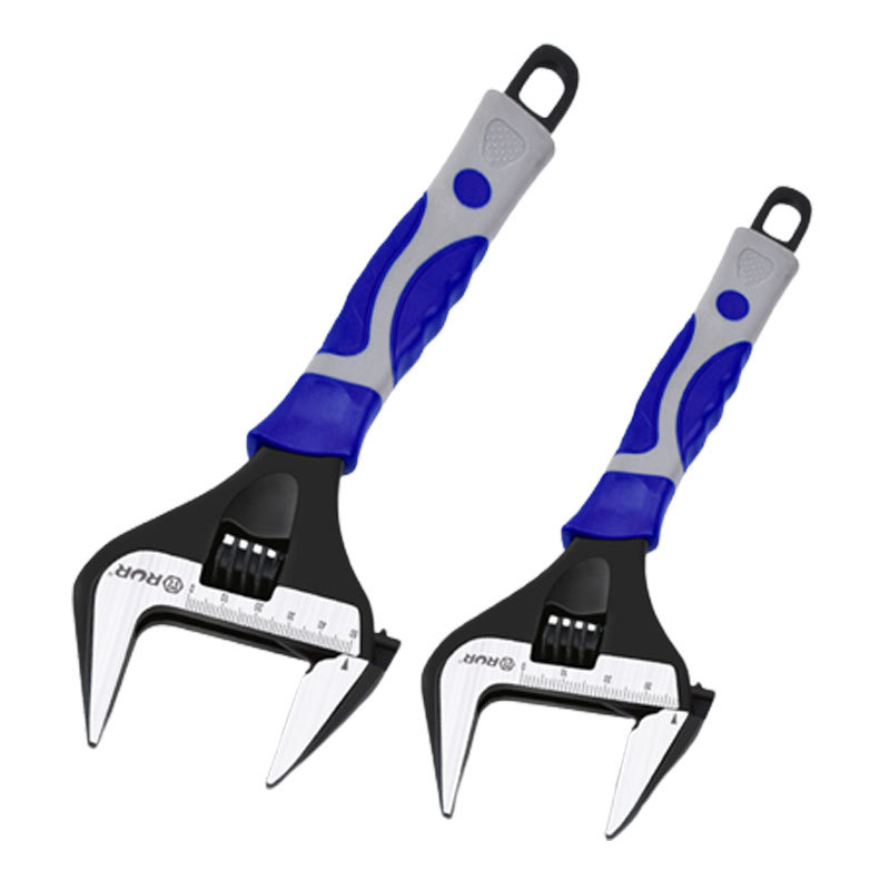 Large opening short handle multipurpose wrench Thin opening short handle black gold Adjustable spanner