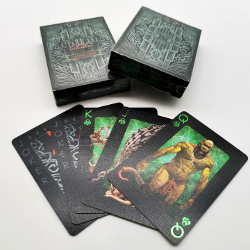 Custom Printed Poker Playing Cards with Black Core and Linen Finish