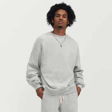 Custom Logo Men's Crew Neck 390g Cotton Hoodie