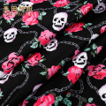 top quality useful cotton skull flower fabric