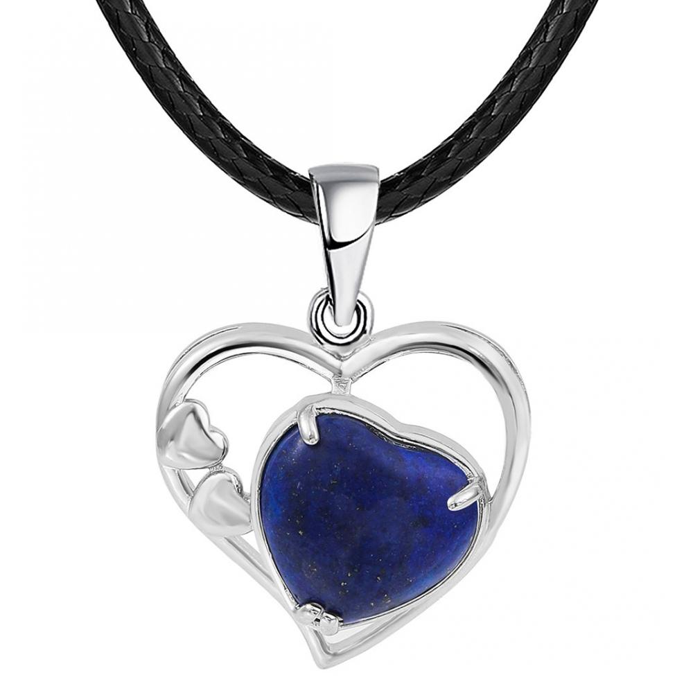 Lapis Lazuli Love Heart Birthstone Pendse Pendse Gemstone Collares para mujeres