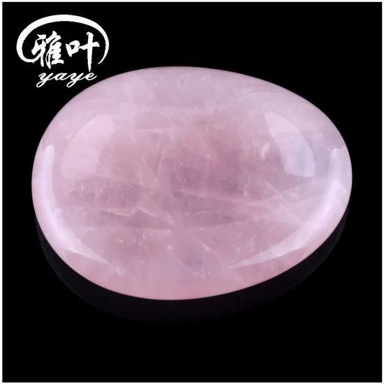 Wholesale 45*35*7mm Rose quartz Thumb masage worry stone