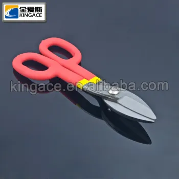 Red Dipped PVC Handles Shaped Iron Scissors