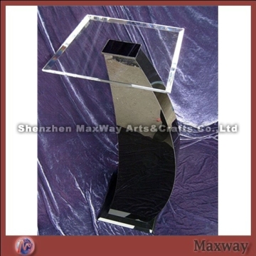 Stable lucite/acrylic lectern with distinctive shape