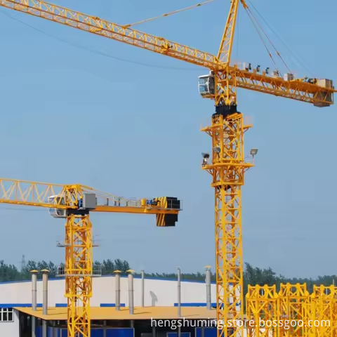 China's 8T Flat Top Tower Crane Qtz125 (6015) - 50m Height and 8 Ton Capacity: Gearbox Engine Motor Pump Construction Equipment