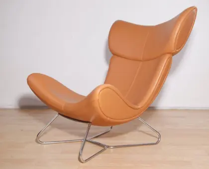 Leather Boconcept Imola lounge Chair and stool