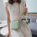 El nuevo estilo de verano se desmontable las damas PU Sling Bags Dot Impresión de bolsos de PVC transparentes para mujeres