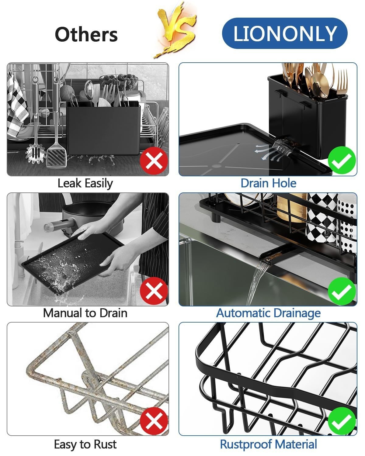 Large Kitchen Storage Rack with Removable