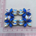 Clips de chaussures en strass bleu et blanc
