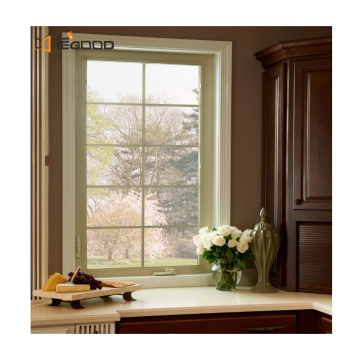 High-Quality Tegood American Standard Double Pane Glass Thermal Break Aluminum Casement Windows: Crank Open Design