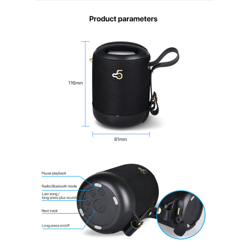 Draagbare waterdichte duurzame draadloze Bluetooth -luidspreker