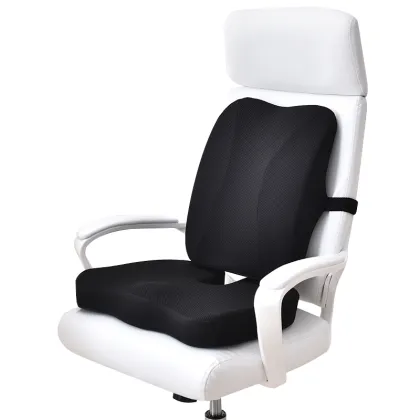 Black Spine Protection Memory Foam Lumbar Support Cushion