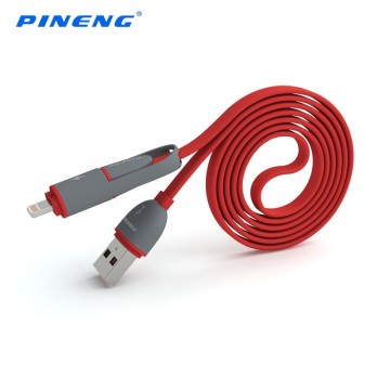 PN-301 2 in 1 data & charging usb cable for iphone 6s and samsung s6
