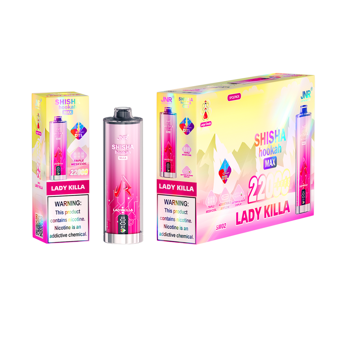 Jnr shisha hokah अधिकतम 22000 पफ्स Vape मूल्य