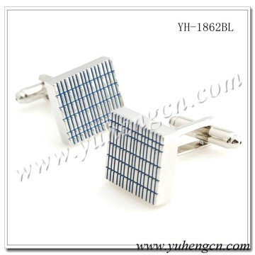 YH-1862BL Elegant Classic Square Blue Enamel Cufflinks