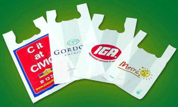 HDPE wholesale plastic printed shopping bag handle t-shirt bag