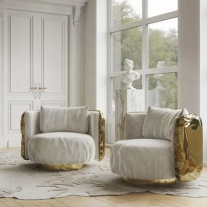 BOCA Italian Luxury Velvet Upholstered Armchair