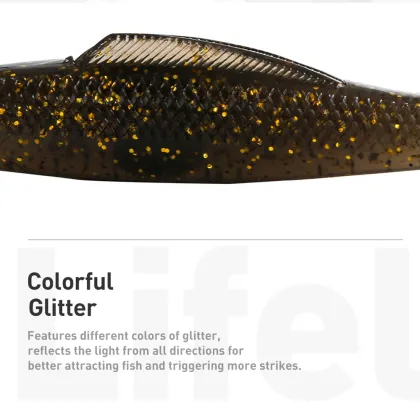 JOHNCOO 6pcs TPR Soft Worm Shad Fishing Lures for Trout and Bream