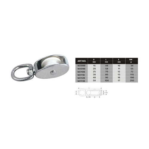 Pulley With Metal Bracket and Nylon Wheels