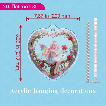 Rose Heart Colorful Butterfly Wings Keychain