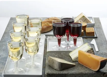 Party Essentials Hard Plastic Two Piece Disposable Plastic Wine Glasses