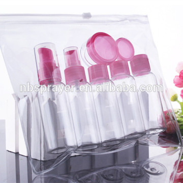 High quality plastic travel bottles /cosmetic bottle set/travel kit plastic bottle