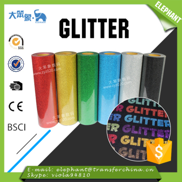 Easy cut korea glitter vinyl heat transfer t-shirt logo
