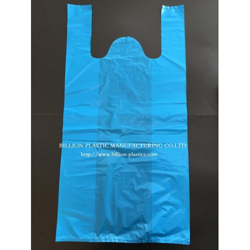 HDPE T-Shirt Garbage Packaging Clear Plastic Gusseted Grocery Produce Bag on Rolls