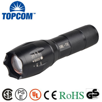 E17 Tipo 10W Batería recargable Alta potencia Policía XML T6 LED Torch Tactical para militares, bicicletas, campamento para acampar