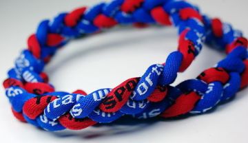 Silicone Negative Ion Baseball Titanium Braided Necklace , Twist Titanium Tornado Necklace