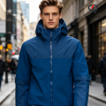 Chaqueta con capucha de moda para hombre en estilo casual