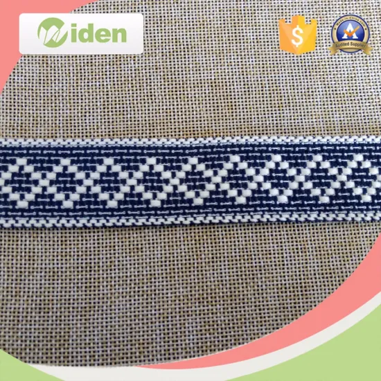 White and blue non-elastic diamond cotton tape