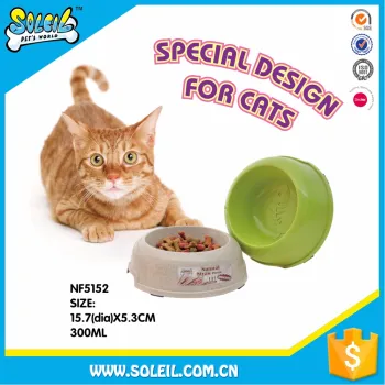 Indoor And Outdoor Natural Straw And PP Plastic Cat Food Bowl