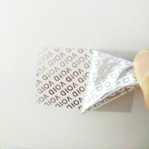 Silver Tamper Proof Paper square hidden message tamper evident VOID printing material Supplier