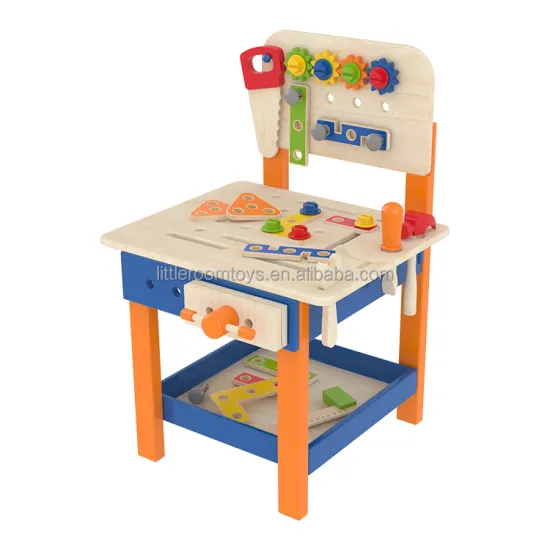 DIY Kids Pretend Play Educational Wooden Workbench Toy