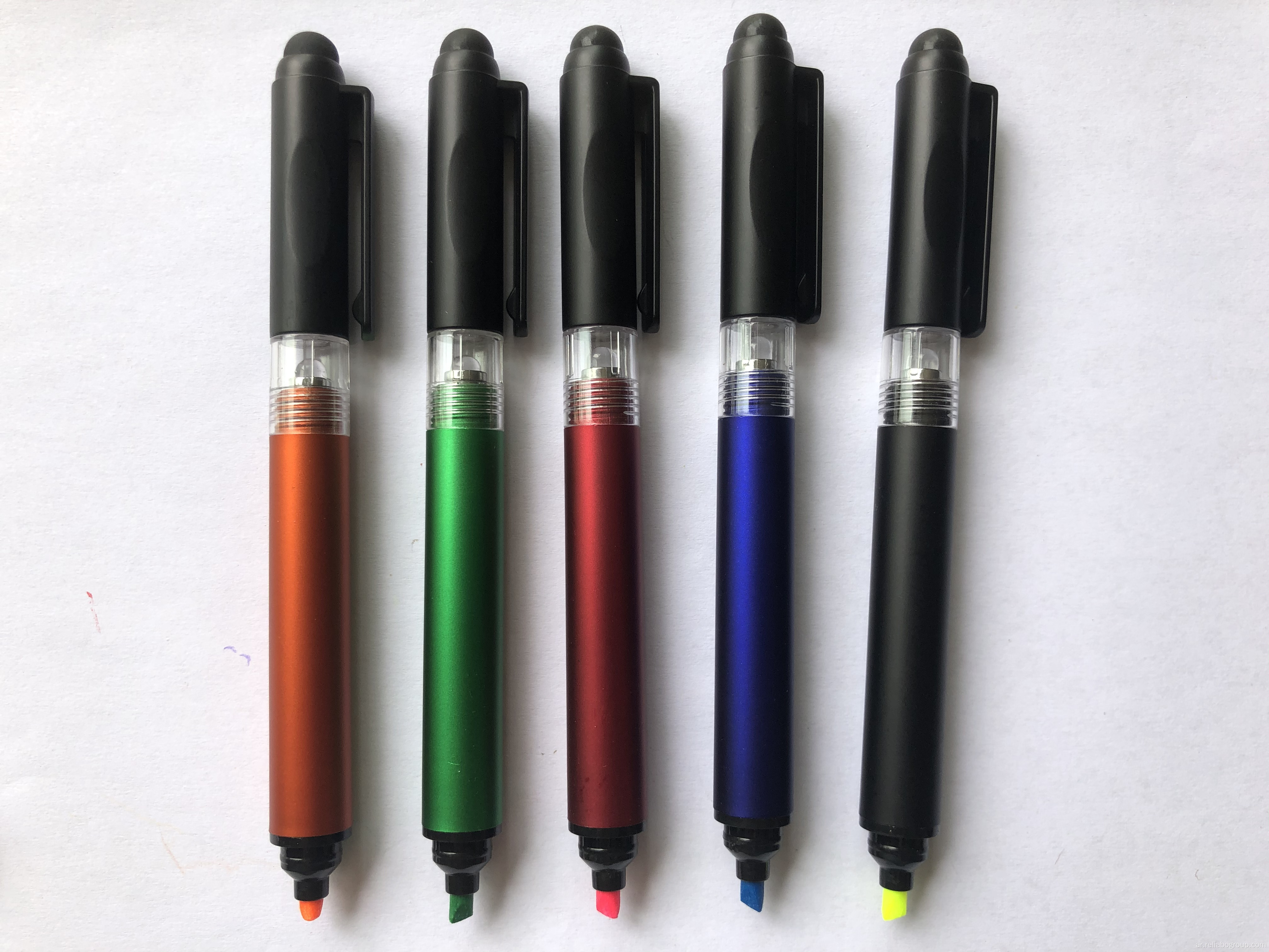 قلم حبر بلاستيكي برأس كروي مزدوج ترويجي مخصص
