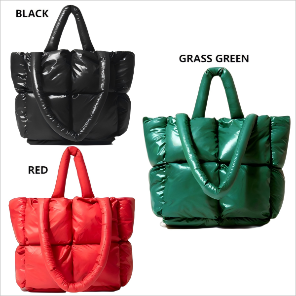 Anpassade polyesterpufferspåsar för damer Customized Polyester Puffer Bags for Ladies