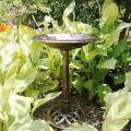 Polyresin Antique Outdoor Golden Garden Bird Bath