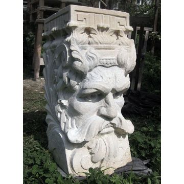 Carved Stone Head Statue