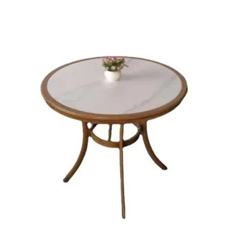 Aluminum White Marble Side Outdoor Round Table