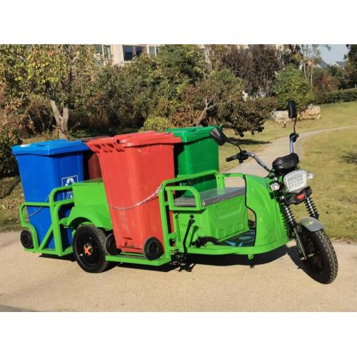 Four-barrel electric three-wheeled garbage truck