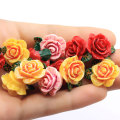 Surtido de colores 24MM resina rosa flor cabujón Flatback Rose Flower Cabs flor Slime Beads joyería haciendo hallazgos