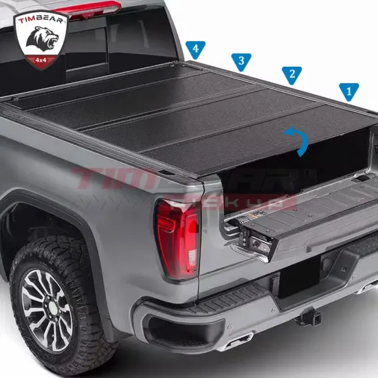 Waterproof Aluminum 4X4 Hard Folding Tonneau Cover for GMC 5.8FT/6.5FT Pickup Truck